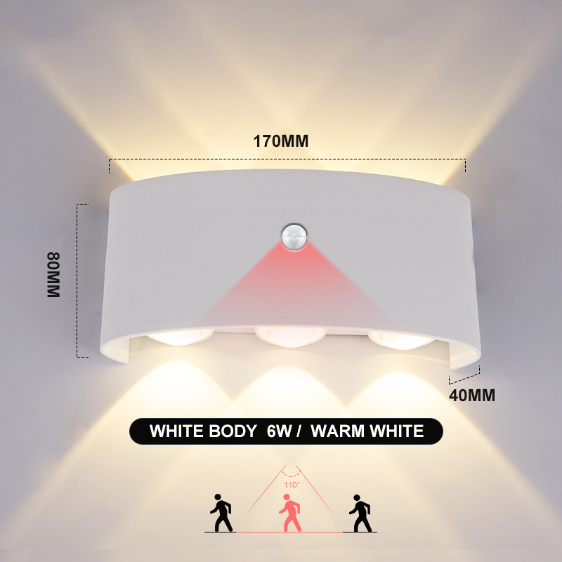 Human body sensor outdoor wall lamps, waterproof intelligent sensor wall lamps, corridor and passage wall lamps, LED lamps, waterproof garden lamps details Picture