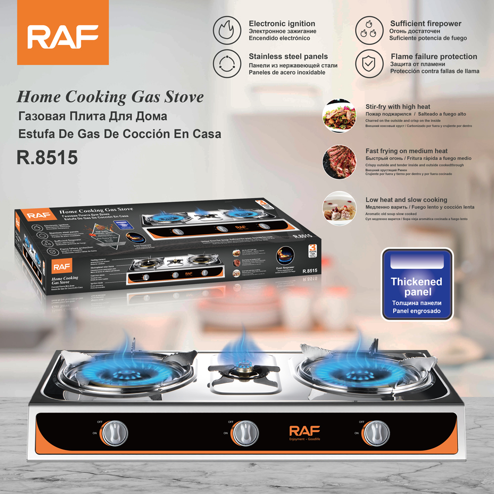 RAF cross-border foreign trade export stove, European-style gas stove, stainless steel panel, electroplated steel bar frame