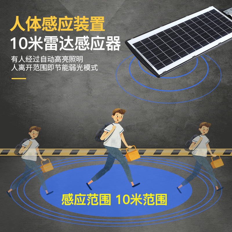 Solar integrated street lamps, LED human body sensing solar lamps, park lighting tools, outdoor engineering lamps details Picture