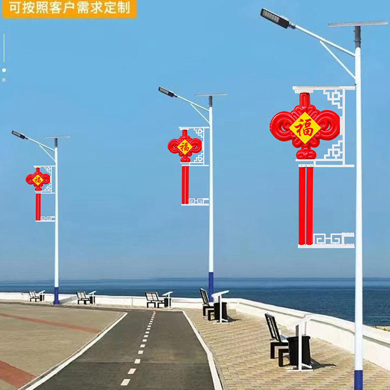 led Chinese knot street lamps, solar street lamps, outdoor Chinese knot, solar Chinese knot street lamps, lanterns details Picture