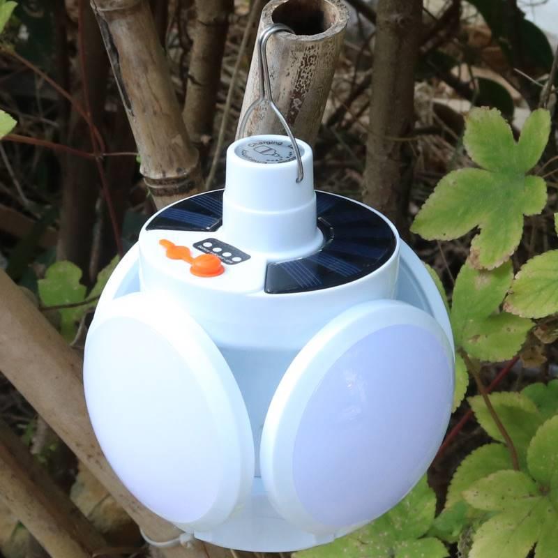 Foldable football lamps, night market street lamps, household lighting, tent camping lamps, energy-saving bulbs, rechargeable solar lamps Specification drawing