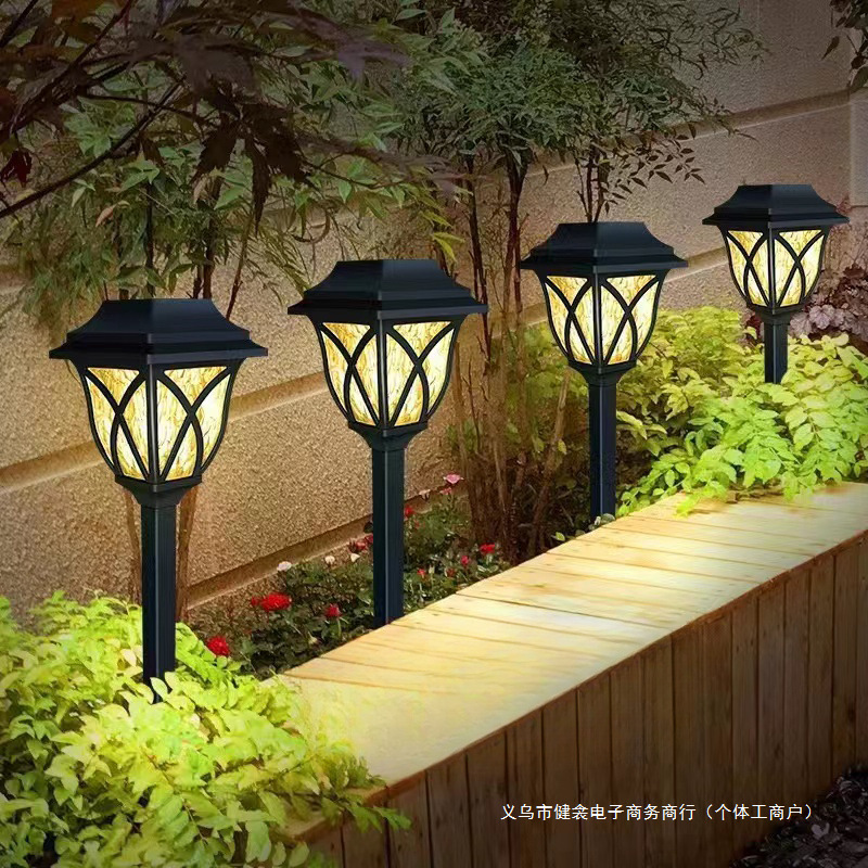 Solar outdoor lights, household courtyard lawn lights, ground plug-in lighting lamps, garden decoration waterproof decorative atmosphere lights full figure