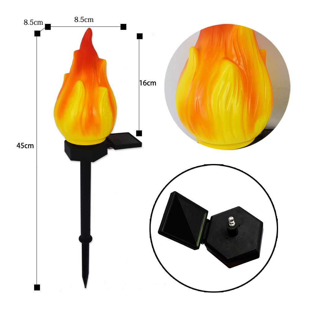 Cross-border new solar lamps, simulated flame lamps, courtyard decoration, outdoor creative torches, ground sockets, garden atmosphere lamps Application Scenario