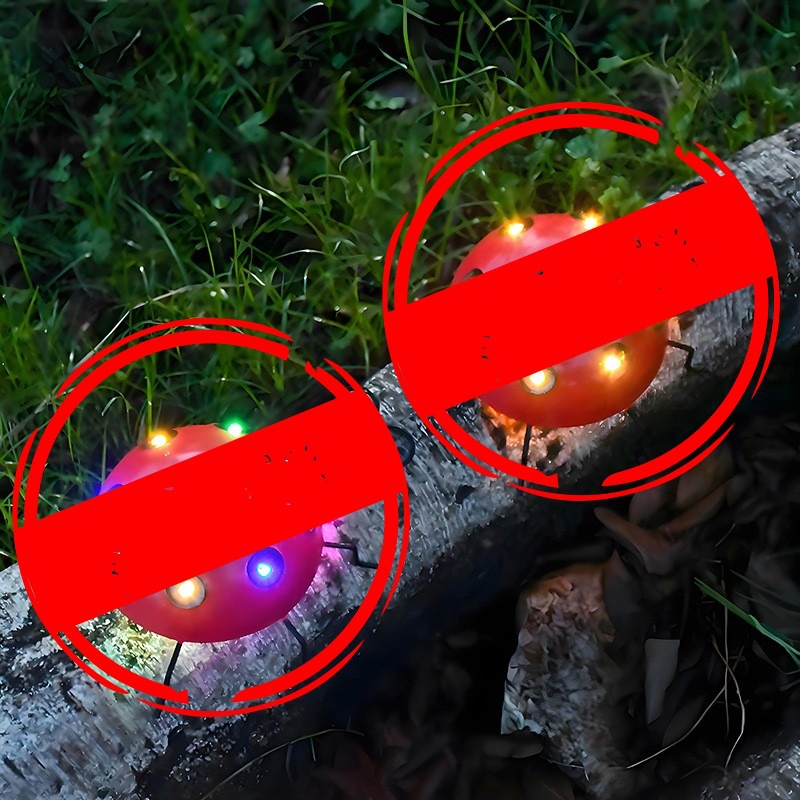 Amazon's new outdoor solar-powered ironwork ladybug decorative lamp, garden simulation animal wall-mounted garden lamp full figure