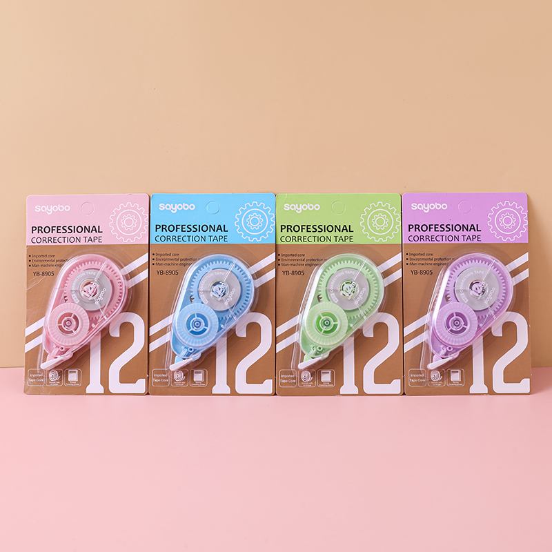 YB-8905 英文版高品质大容量防摔修正带足12米 超薄膜PET透明膜好用不断带 学生专用 工厂直销