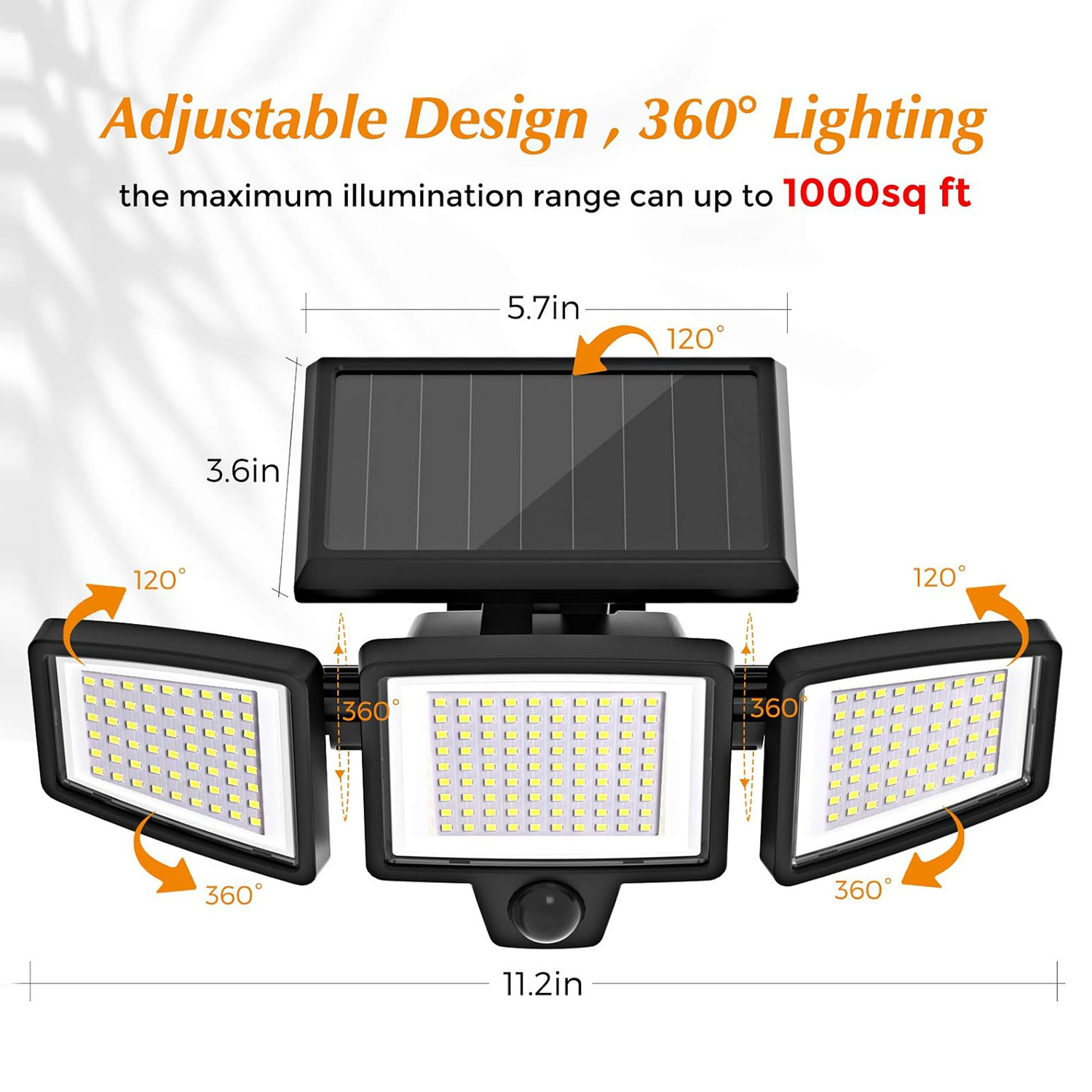 New cross-border smart sensor outdoor lighting solar garden lamps, wall lamps, waterproof and energy-saving for the main entrance and garden Specification drawing