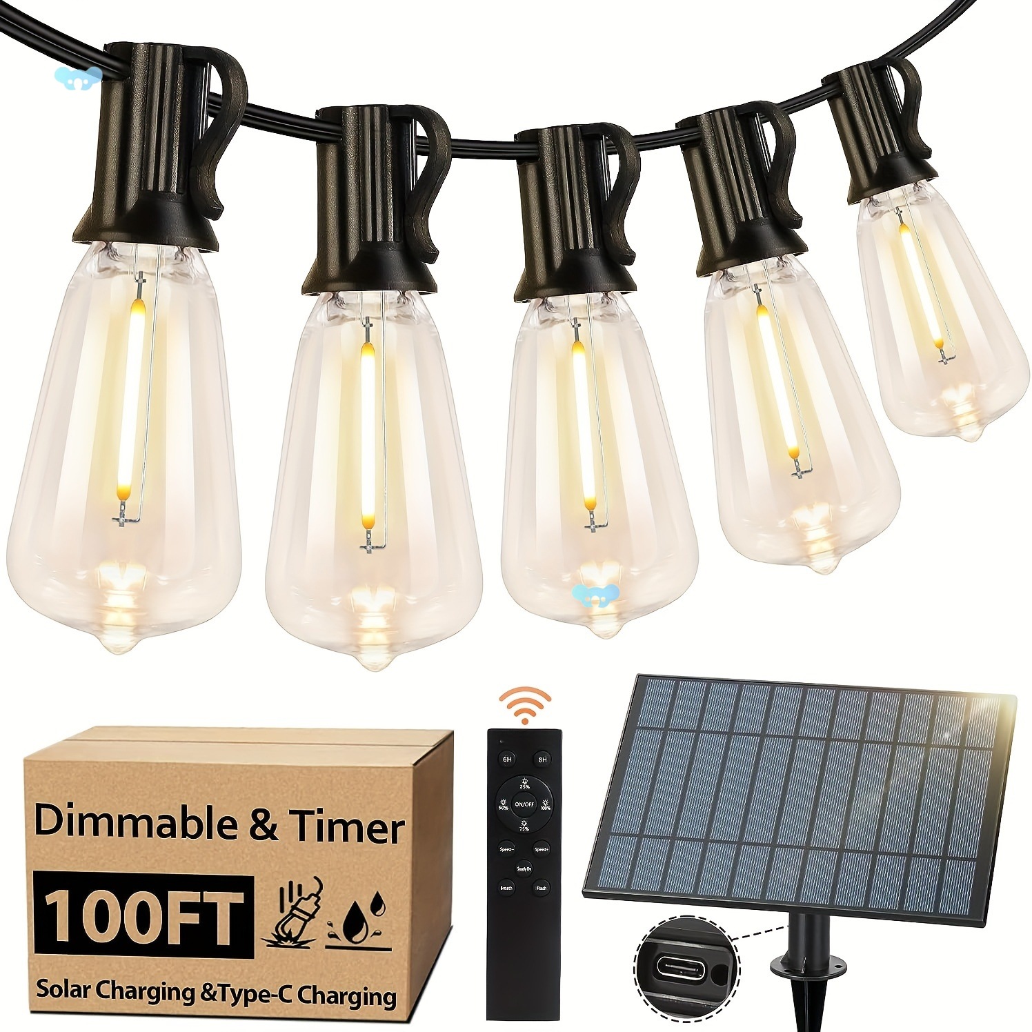 100FT Solar String Lights 100FT Solar String Lights Solar Specification drawing