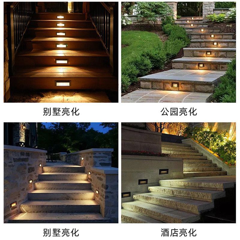Floor lights, embedded led step lights, outdoor waterproof corner lights, buried lights, side wall lights, staircase step spotlights details Picture
