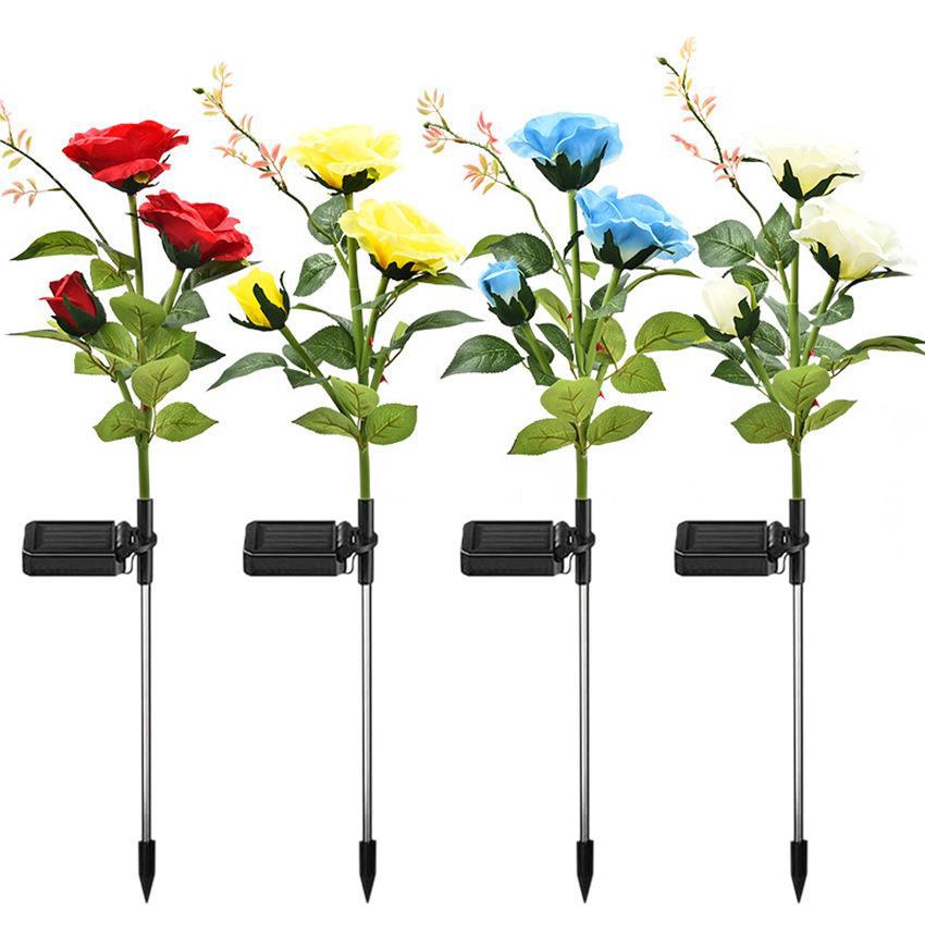 Cross-border solar rose lamps, outdoor simulation lamps, garden decorative lamps are suitable for corridor lighting, courtyard and villa Item Picture
