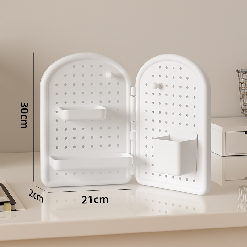 创意DIY家用角落洞洞板置物架，墙上免打孔收纳架，墙角摆放架817白底实物图