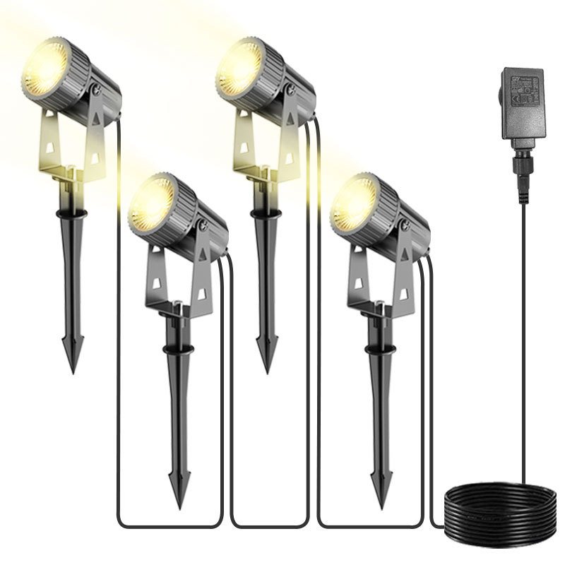 Ground insert light, spotlight, warm white light, spotlight, low-voltage landscape lighting, outdoor waterproof, garden and courtyard tree lighting Item Picture