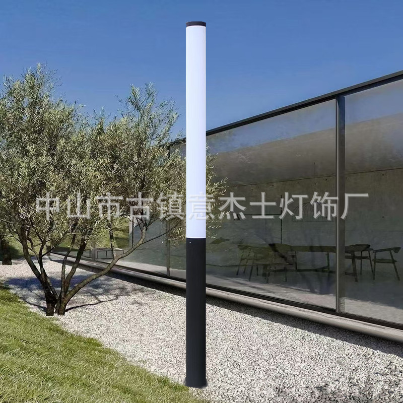 Modern 3.5-meter stainless steel outdoor garden, off-white acrylic community street lamps, garden landscape lamps, LED courtyard lamps Application Scenario