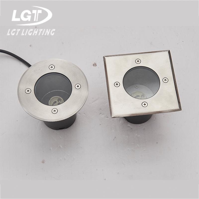 Cross-border circular and square ground lamps with interchangeable light sources GU10 square garden lighting ground lamps full figure