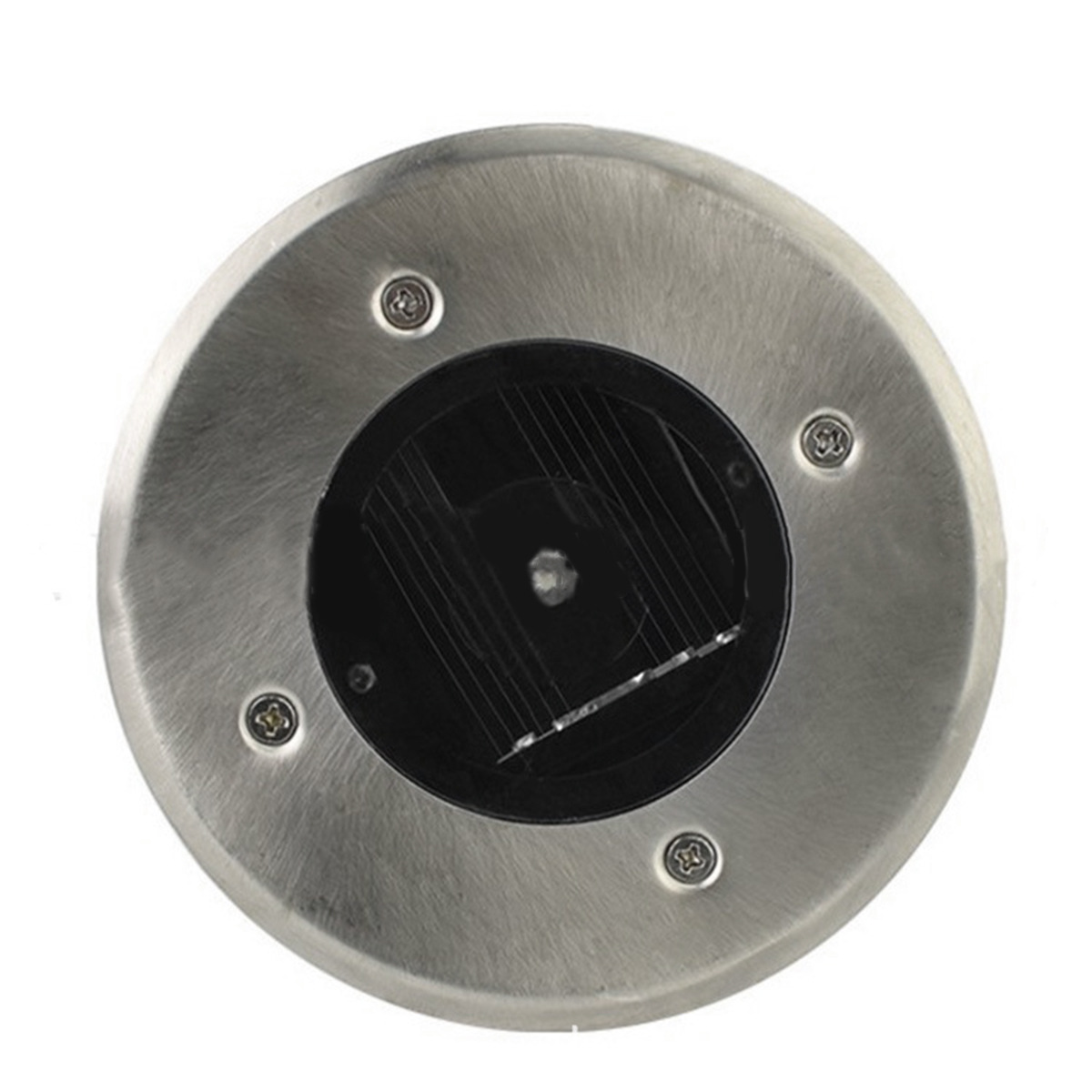 Outdoor solar stainless steel buried lamp, circular small floor street lamp, villa garden lawn decoration LED Item Picture