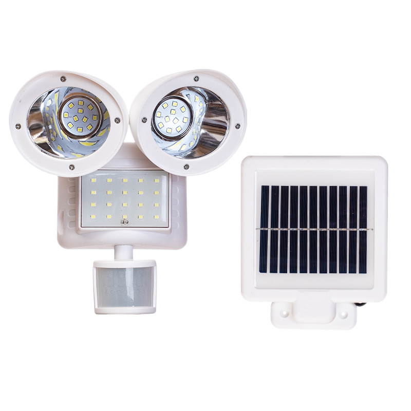 Solar split sensor light, double-head sensor light, courtyard lighting, wall lamp, garage floodlight, outdoor waterproof street lamp details Picture
