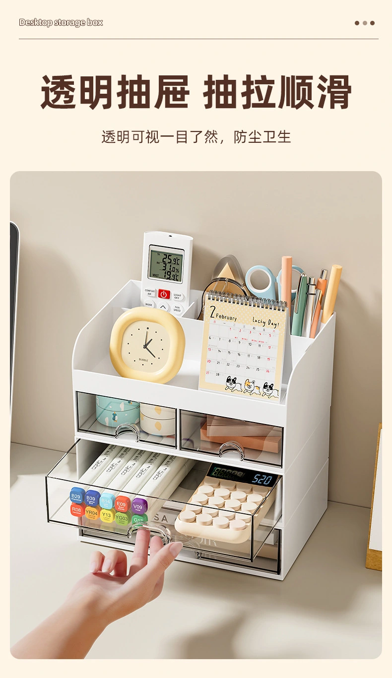 J192-W3508 настольный бокс-бокс мультипликационный ящик dog clockbox, косметический стол, пластиковый набор артефактов detail image 6