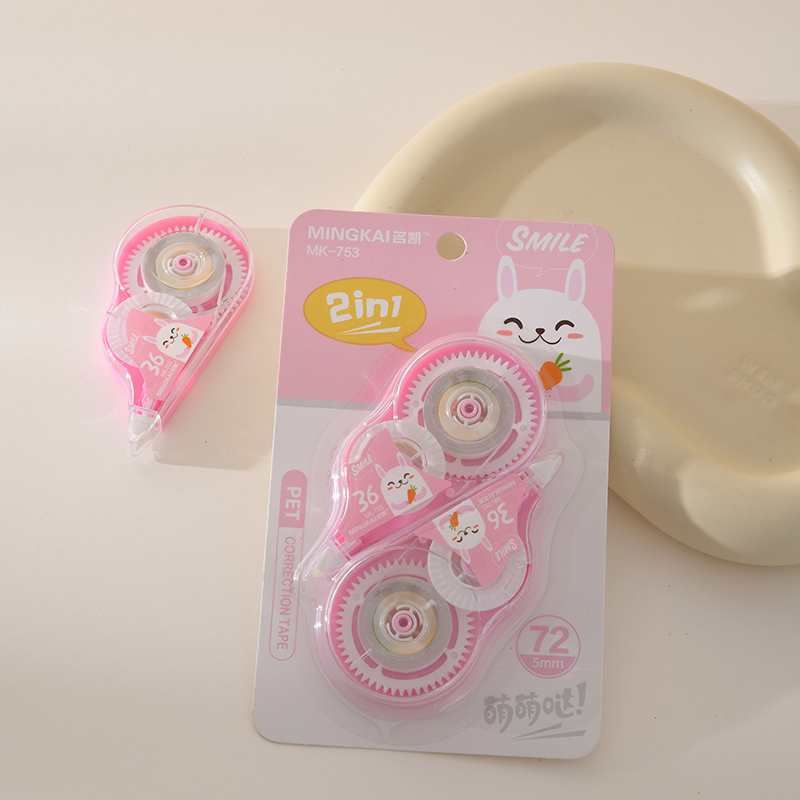 MK-753 2-card high-quality correction tape, 72-meter ultra-thin film PET transparent film, easy to use, continuous for students, factory direct sales Application Scenario