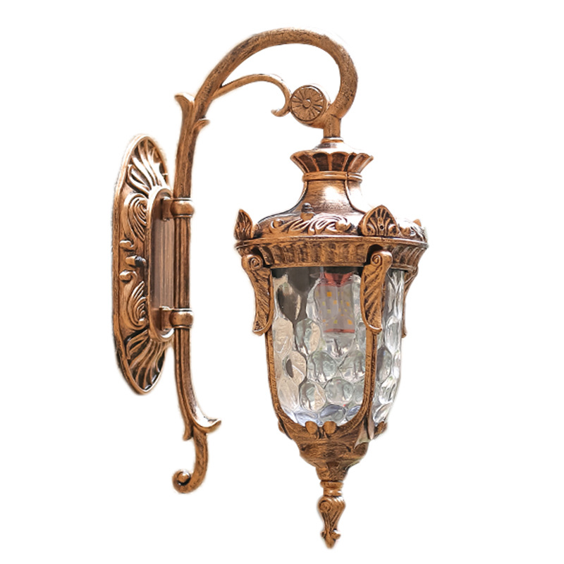 Outdoor wall lamps, waterproof garden lamps, European-style outdoor villa aluminum alloy balcony corridor, American retro wall lamps Item Picture