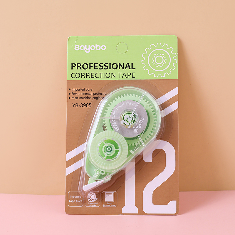 YB-8905 English version, high-quality, large-capacity anti-drop correction tape, 12-meter ultra-thin film PET transparent film, easy to use, continuous for students, factory direct sales details Picture