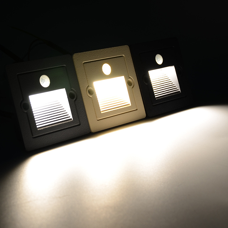 Outdoor 8686 embedded LED outdoor rainproof human body sensor floor light, step light, corridor aluminum staircase light Application Scenario