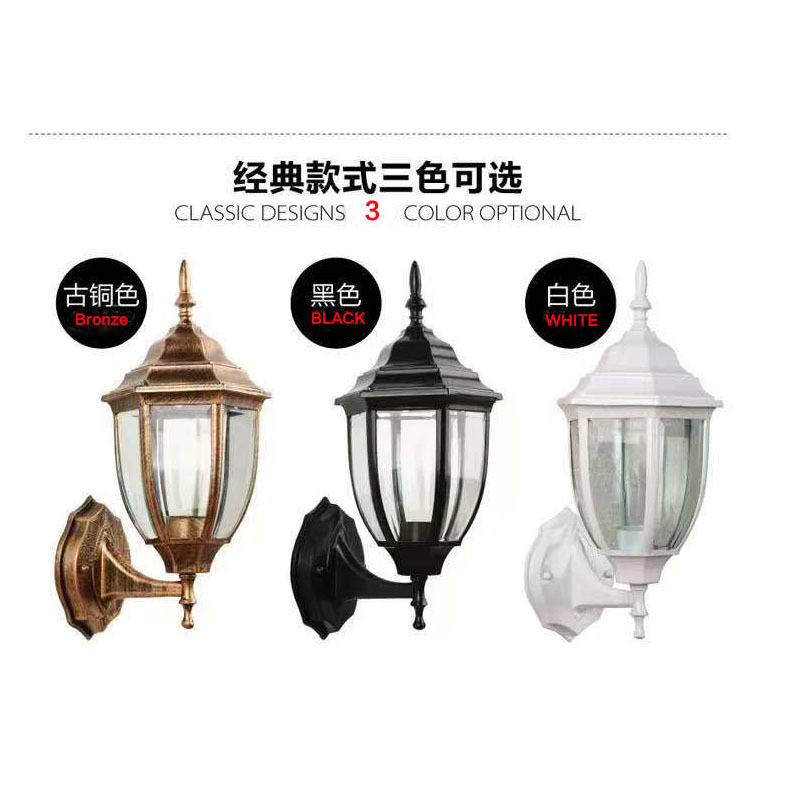 Wholesale wall lamps, American-style corridor lamps, outdoor hexagonal European-style garden lamps, courtyard lamps, balcony lamps, rainproof wall lamps, villa lamps details Picture