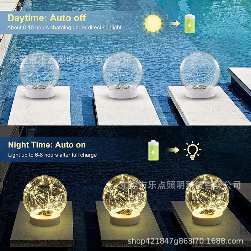 Cross-border solar lights, swimming pool float lights, illuminated spherical lights, 16 types of dimmable lights, outdoor waterproof landscape lights details Picture