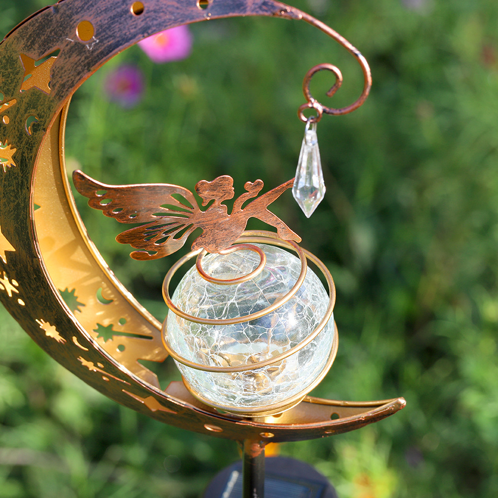 Cross-border bestseller solar moon fairy lamp, cracked glass ground insert lawn lamp, garden outdoor courtyard decorative lamp Specification drawing