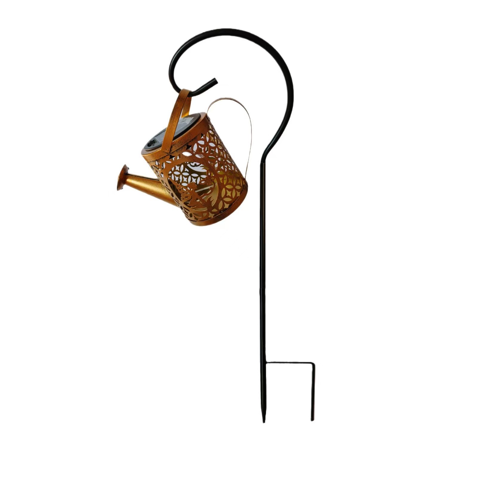 Amazon solar water bottle light, ironwork flowing water shower light, courtyard ground insert light, outdoor garden landscape decoration Item Picture