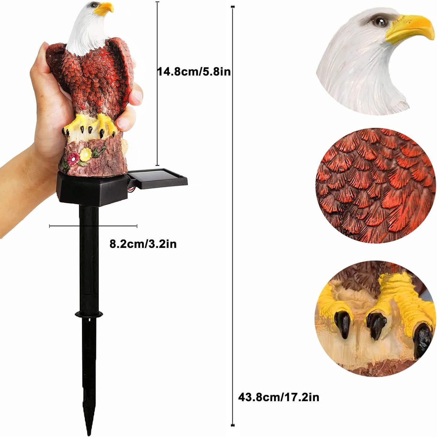 Solar lawn lights, outdoor decorative courtyard lights, garden atmosphere landscape lights, resin creative eagle lights, ground socket lights Application Scenario