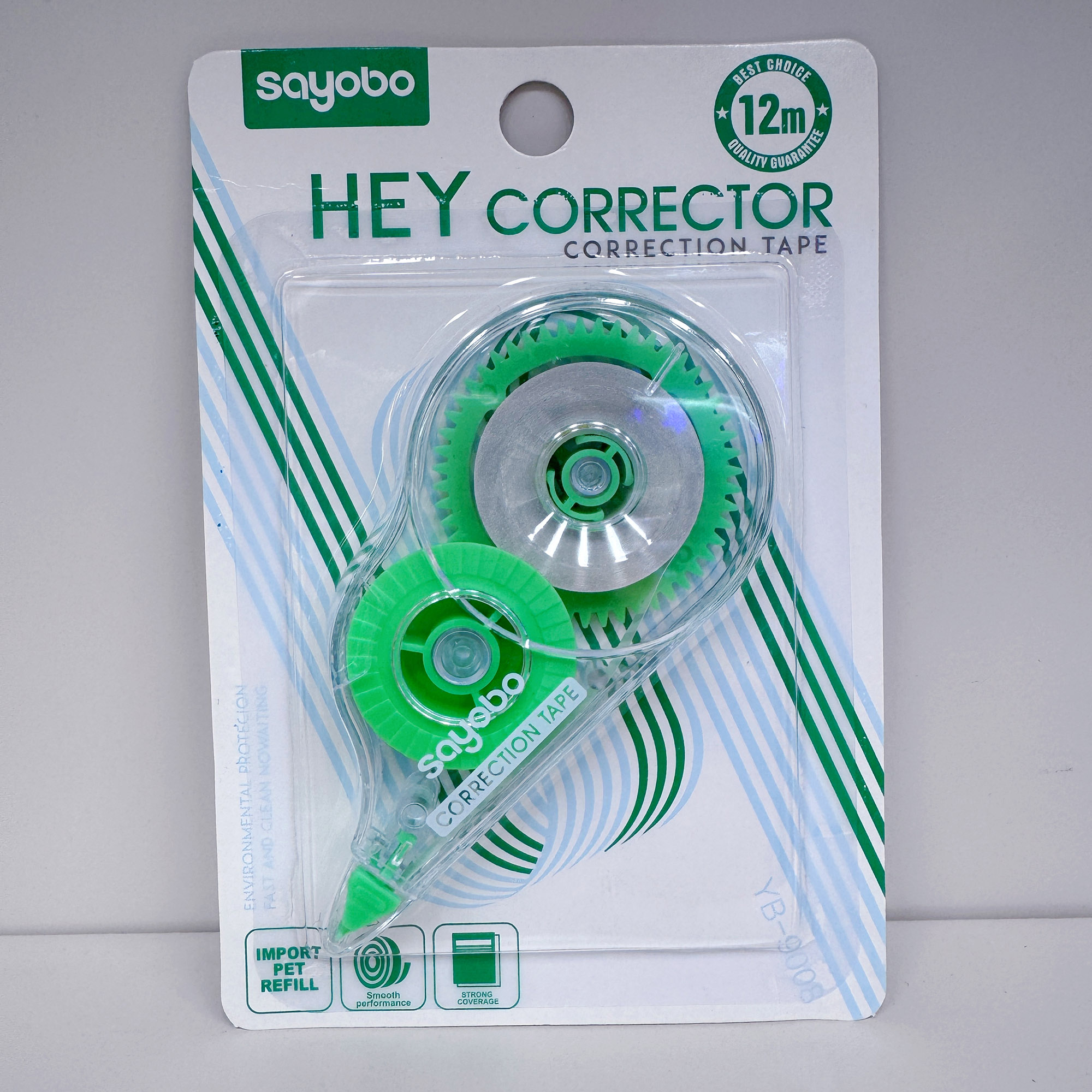 YB-9008 high-quality, large-capacity anti-drop correction tape, 12-meter ultra-thin PET transparent film, easy to use, continuous use, special for students, factory direct sales full figure