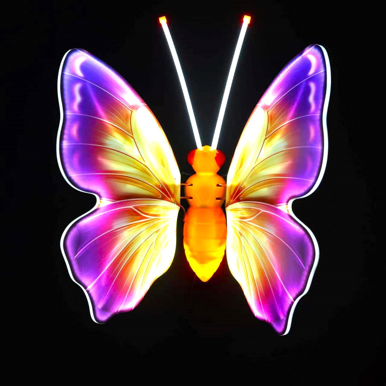 LED dynamic butterfly light, outdoor waterproof night tour landscape lighting, electric simulation dragonfly and spider animal-shaped light Specification drawing