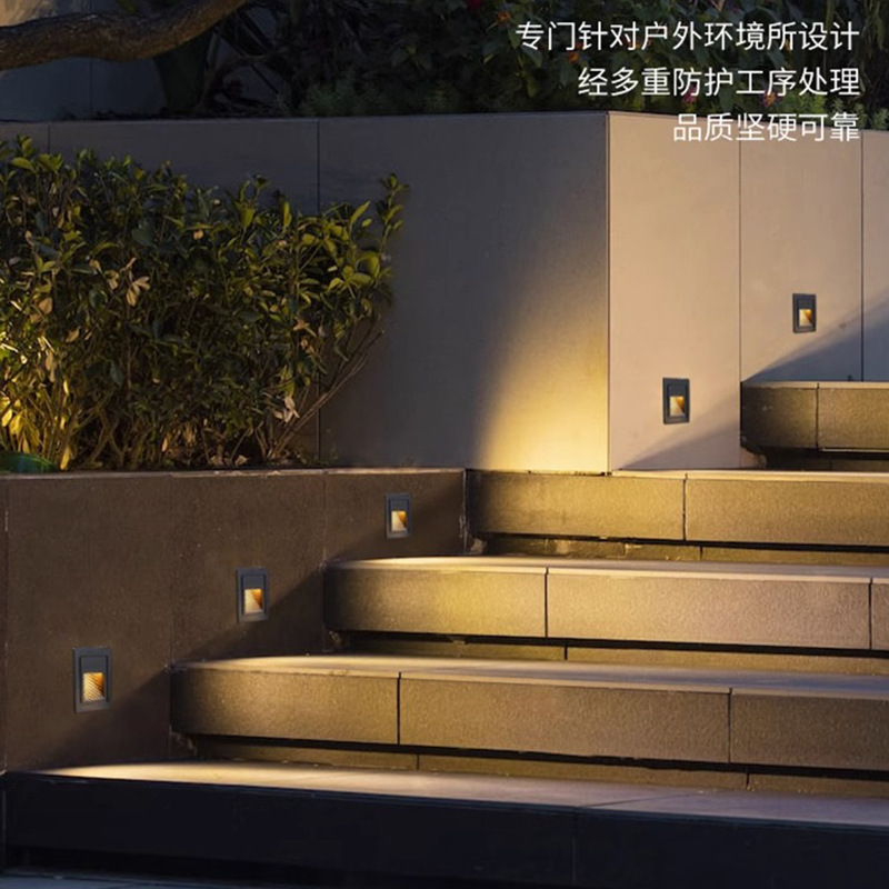 led embedded floor lamps, corner lamps, outdoor waterproof 86-type human body sensor steps, treads, passageways and stairs details Picture
