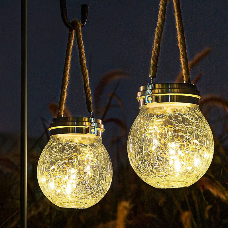 Solar glass bottle outdoor waterproof garden lamp, household wall lamp, balcony villa garden landscape lamp, decorative lamp factory full figure