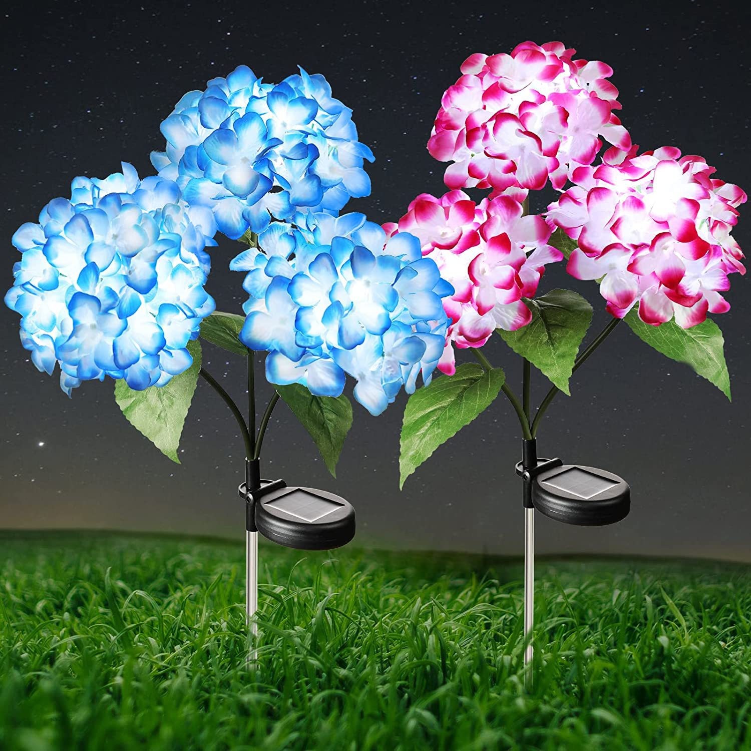 Cross-border Amazon solar simulation hydrangea lamp, outdoor waterproof LED simulation flower and artificial flower decorative lawn lamp Application Scenario