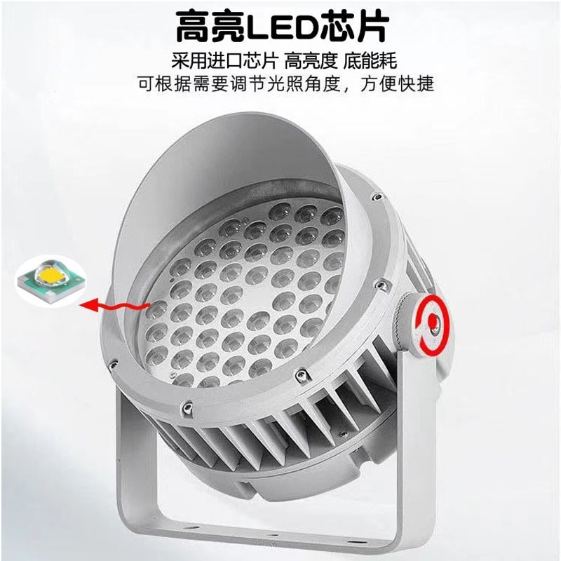 Qixin large floodlight DMX512 external control RGBW full-color floodlight, building and bridge dyeing light, seven-color floodlight Application Scenario