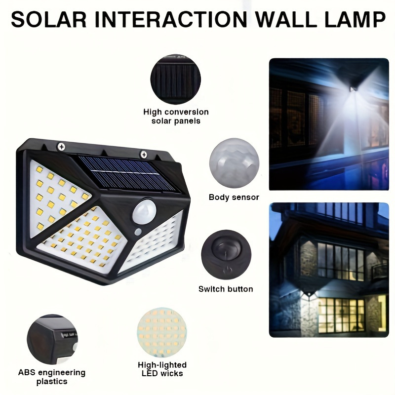 Cross-border 100LED solar lamp, human body sensor wall lamp, outdoor garden and courtyard lamp, new rural outdoor fence scene Application Scenario