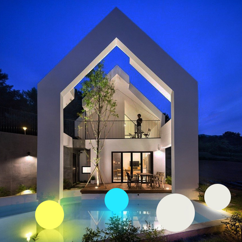 led courtyard lights, villa landscape garden lighting, spherical lights, outdoor grassland and lawn lights, luminous spherical garden lights details Picture