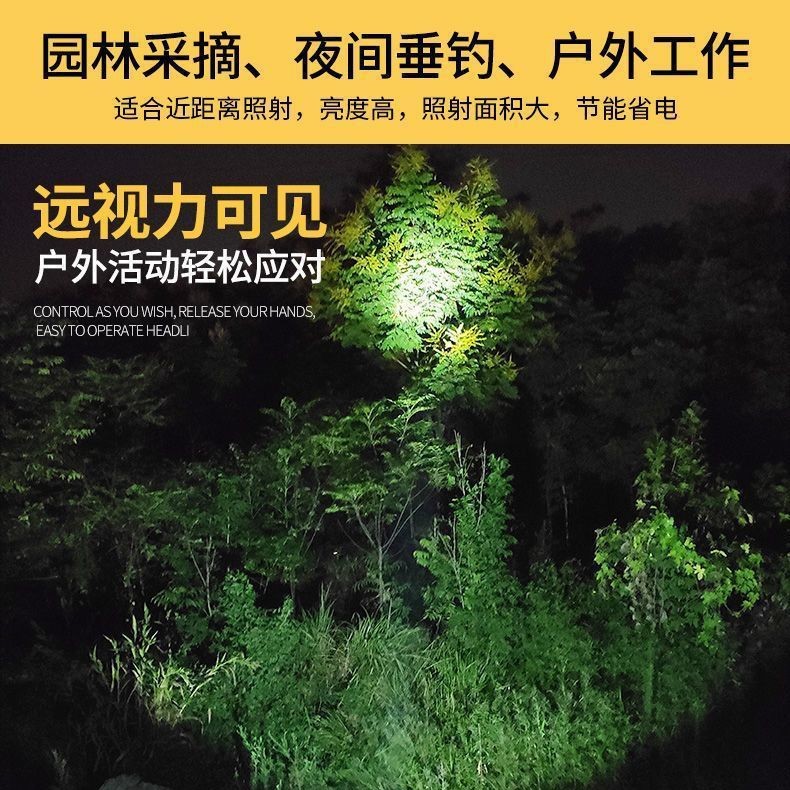LED high-brightness strong light long-range lithium battery rechargeable headlamp, outdoor head-mounted night riding fishing, night fishing miner's lamp flashlight Specification drawing