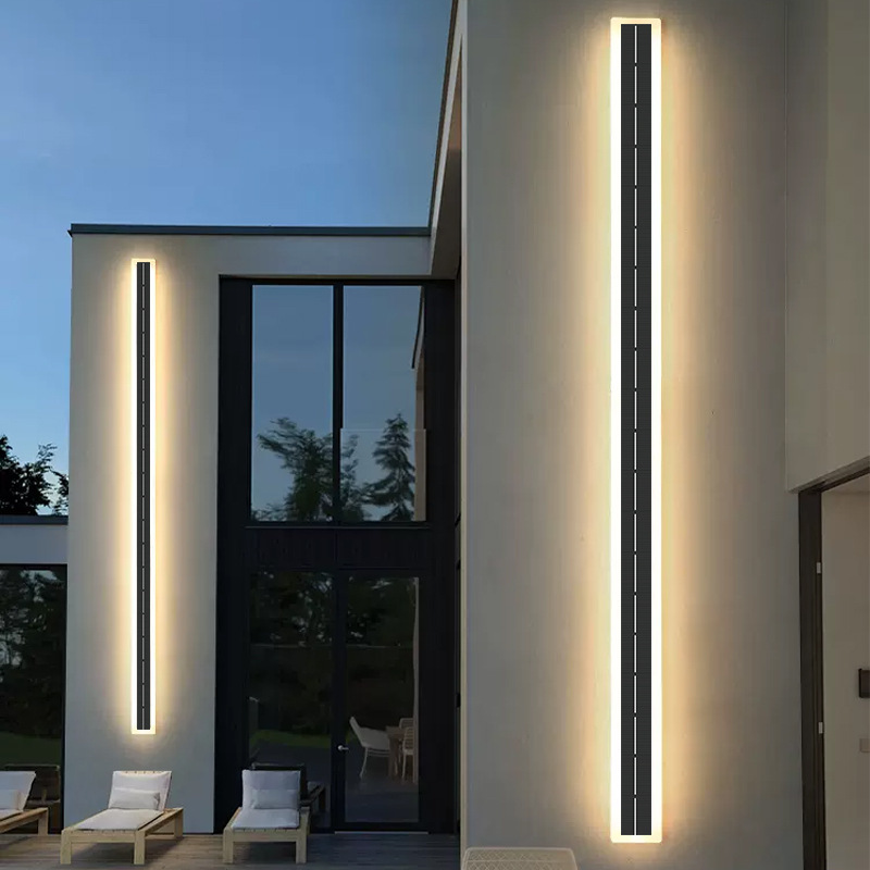 Cross-border outdoor wall lamps, solar long strip wall lamps, villa courtyard lamps, door lights, entrance door wall lamps, outdoor wall lamps Specification drawing