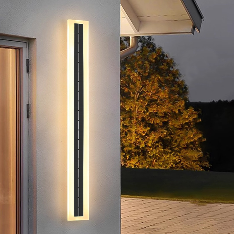 Cross-border outdoor wall lamps, solar long strip wall lamps, villa courtyard lamps, door lights, entrance door wall lamps, outdoor wall lamps full figure