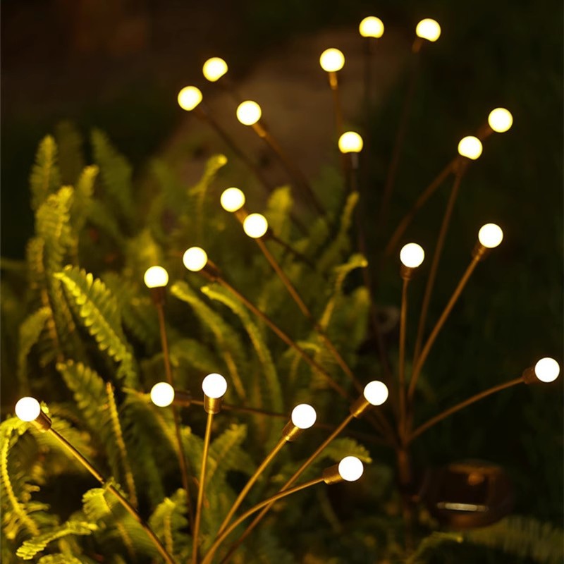 Solar-powered firefly lamps, outdoor garden lamps, household waterproof garden, balcony, yard, landscape, ground insert lawn lamps details Picture