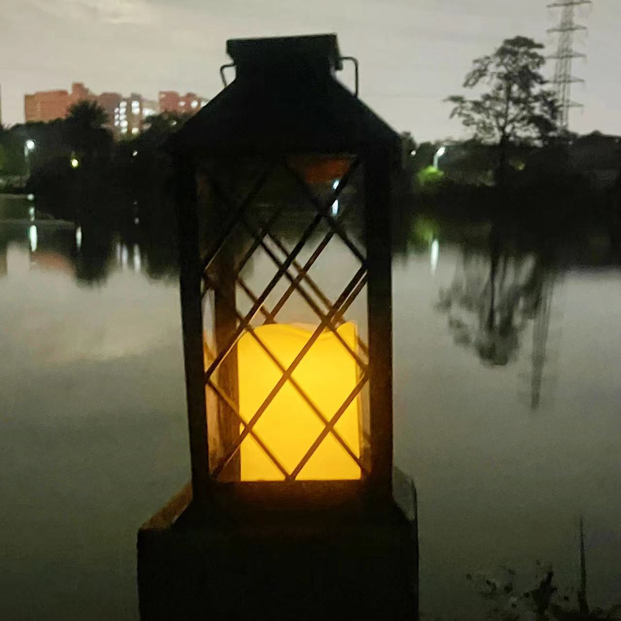 Solar candles, wind lamps, candle palace lamps, outdoor waterproof garden lamps, decorative chandeliers, antique lanterns, Internet red lights details Picture