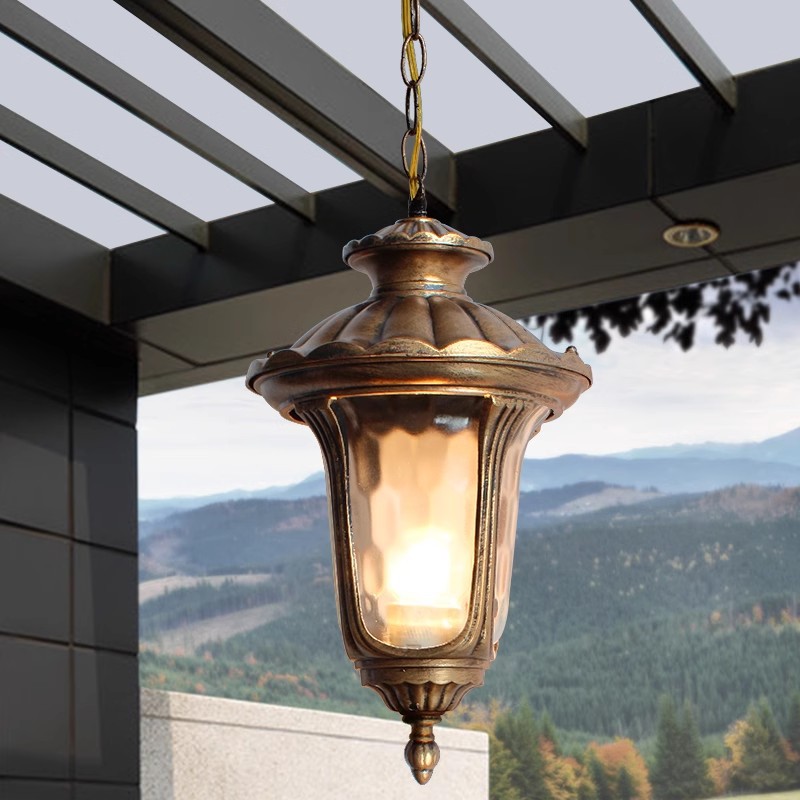 American-style simple outdoor courtyard chandelier, outdoor pavilion, corridor, aisle, balcony light, sunroom, grape trellis, lotus flower light full figure