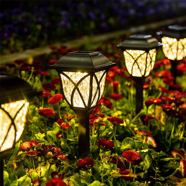 Outdoor solar lawn square lamps, courtyard ground insert lamps, roadside street lamps, projection decorative landscape lamps full figure