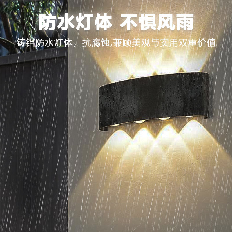 The factory manufactures modern LED wall lamps with a beam of light, modern style aluminum plastic living room lamps, and outdoor villa waterproof walls Specification drawing