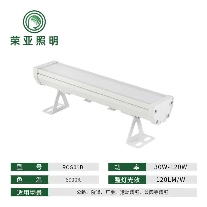 Rongya Lighting's LED diffuse reflection anti-glare line platform three-proof strip ceiling light for shopping malls and supermarkets is energy-saving Application Scenario