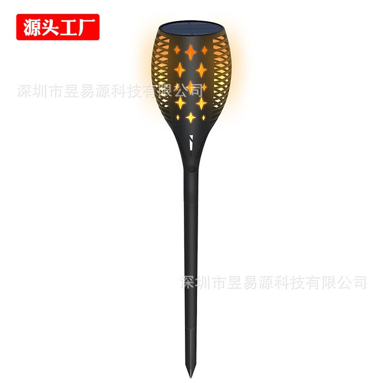 Solar-powered flickering flame torch lights, outdoor landscape courtyard garden decorative lights, balcony atmosphere ground insert lights full figure