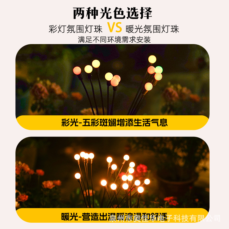 Solar-powered wind-driven firefly lawn lights, outdoor courtyard lawn lights, outdoor waterproof atmosphere lights, garden camping lights Application Scenario