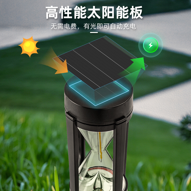 Solar-powered lawn lights, outdoor decorative garden and courtyard lights, villa home atmosphere, tungsten filament ground plug lights, lawn lights Specification drawing