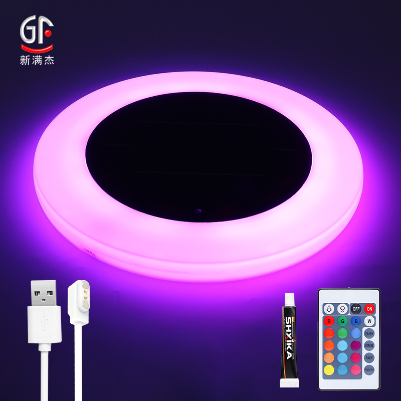 2024 Private mold cross-border new product solar swimming pool light USB charging remote control diving music Floating light full figure